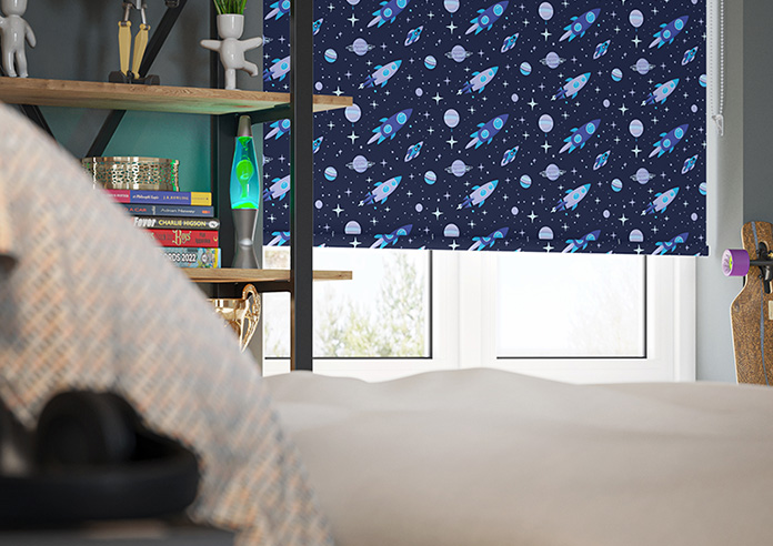 Rocket Adventure, Astral Blue - Twist&Fit Roller Blind - Image 5